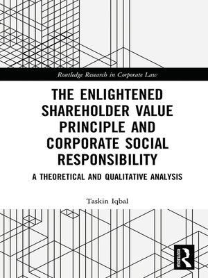 cover image of The Enlightened Shareholder Value Principle and Corporate Social Responsibility